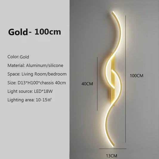 Gold Wave Wall Lamp