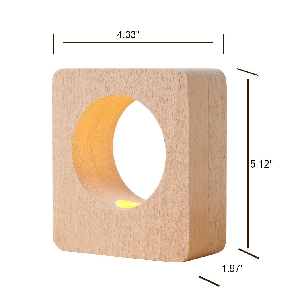 Solid Wood Tree Hole USB Rechargeable Lamp