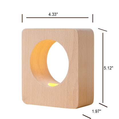 Solid Wood Tree Hole USB Rechargeable Lamp