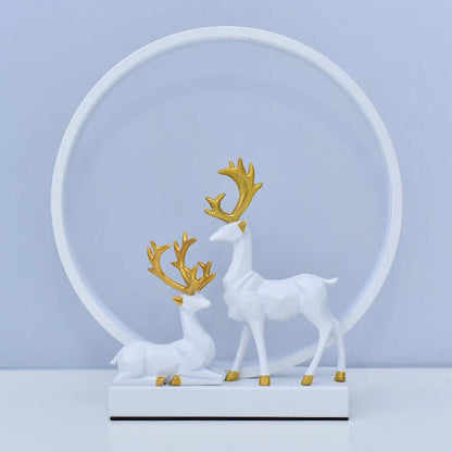 Nordic USB Dimmable Circle Deer LED Night Light Lamp