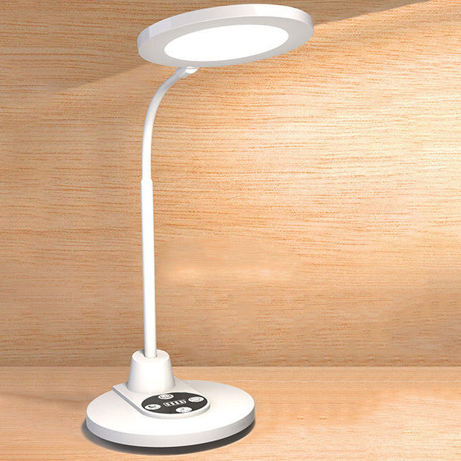 Modern Pure White Plastic Reading Eye Protection LED Table Lamp