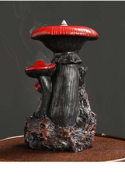 Flower Mushroom Resin Waterfall Backflow Incense Burner