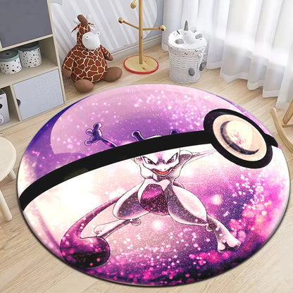 Pokemon Cartoon HD Printed Round Carpet Dropshipping Rug for Living Room Area Rug Large Pet Mat Soft Circle Rugs Room Carpet