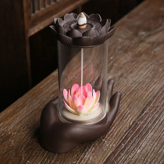 Handmade Ceramic Incense Burner Smoke Waterfall Backflow Incense Burner Living Room Incense Holder Feng Shui Decoration