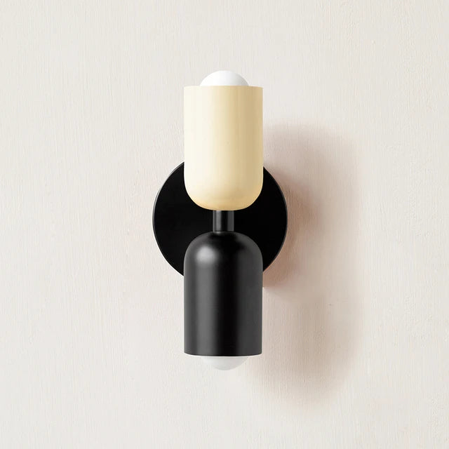 Minimalist Nordic Duo Color Black Double Head Wall Sconce