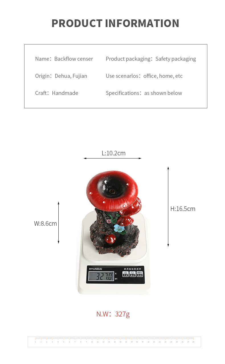 Flower Mushroom Resin Waterfall Backflow Incense Burner