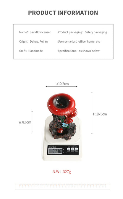 Flower Mushroom Resin Waterfall Backflow Incense Burner