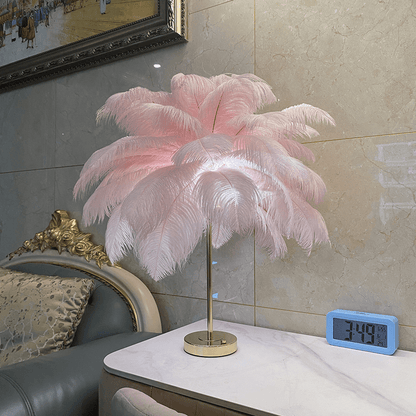 Ostrich Feather Table Lamp