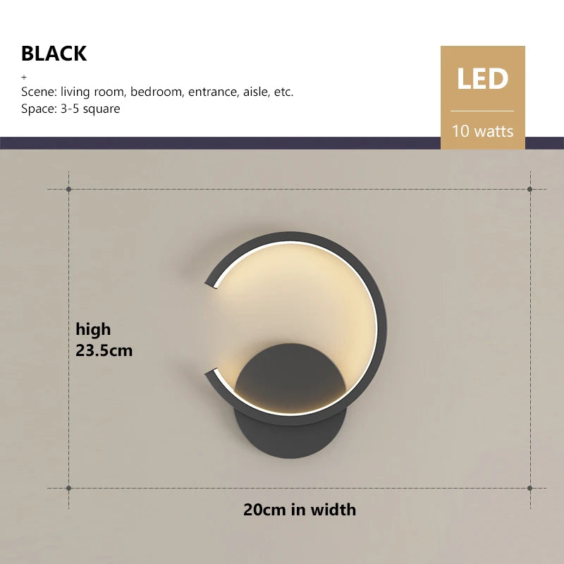 Nordic Double Round Solid Color Wall Lamp