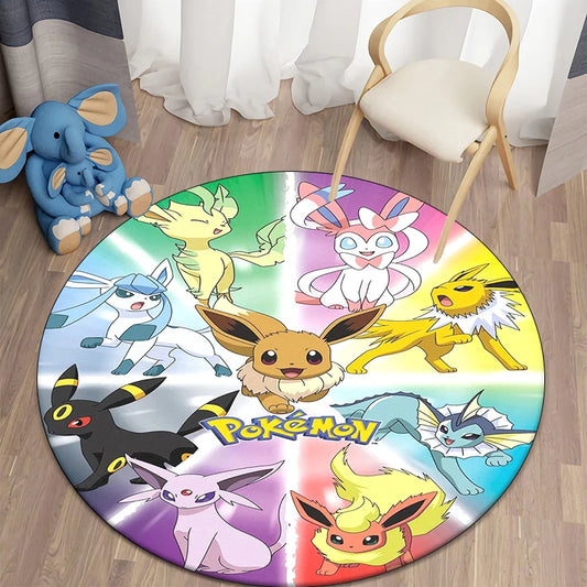 Pokemon Cartoon HD Printed Round Carpet Dropshipping Rug for Living Room Area Rug Large Pet Mat Soft Circle Rugs Room Carpet