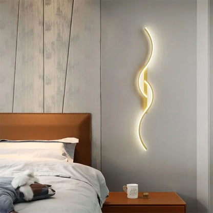 Black Wave Wall Lamp