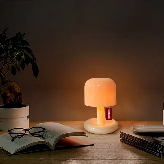 White Mushroom Nordic Table Lamp