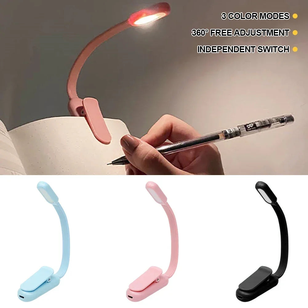 Battery-Powered Clip-On Study Reading Lamp Mini Book Night Light