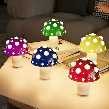 Fly Amanita Mushroom Lamp White Base