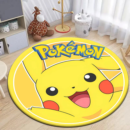 Pokemon Cartoon HD Printed Round Carpet Dropshipping Rug for Living Room Area Rug Large Pet Mat Soft Circle Rugs Room Carpet