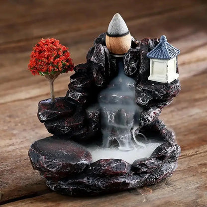 Creative Home Decorations Windproof Backflow Incense Burner Desktop Ornaments Indoor Incense Fountain&Candlestick