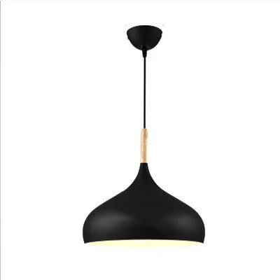 Nordic Colored Chandelier Wooden Pendant Light Bedroom Living Room LED Lamp Single Head Aluminum Children Room Lighting Fixture