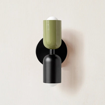 Minimalist Nordic Duo Color Black Double Head Wall Sconce