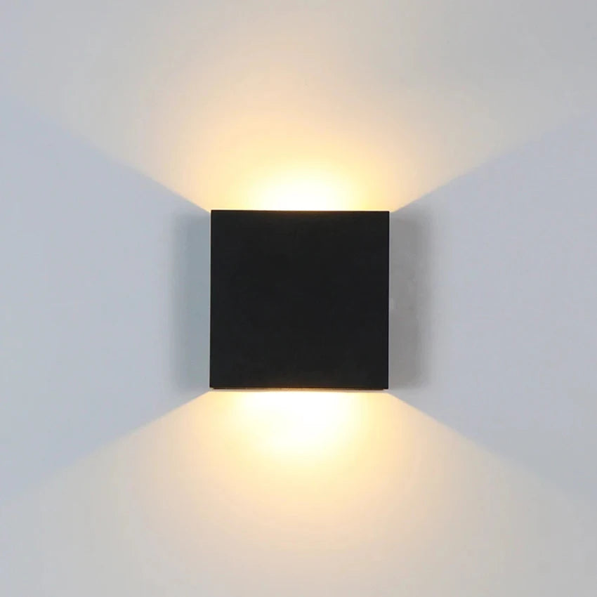 Modern Minimalist Wood Cube Wall Sconce