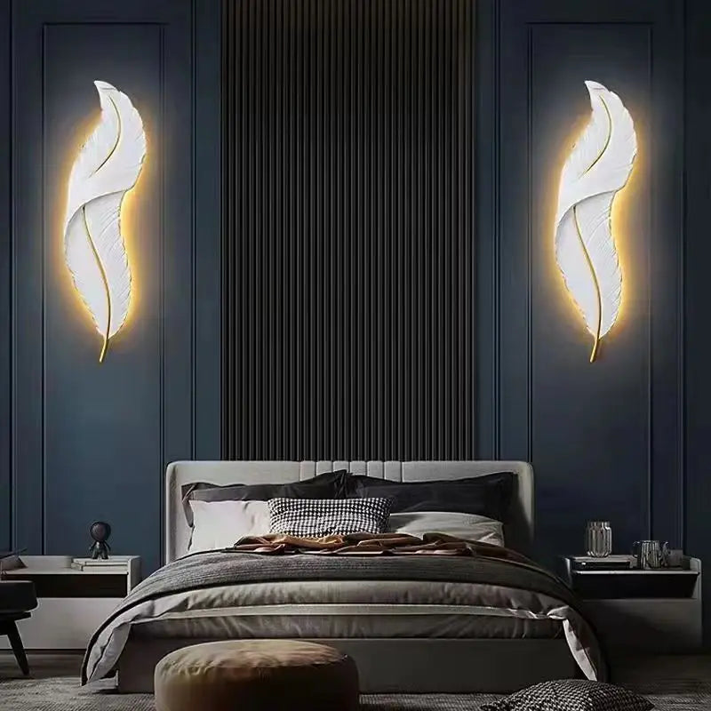 Modern LED Feather Wall Lamps