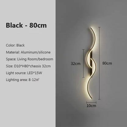 Black Wave Wall Lamp