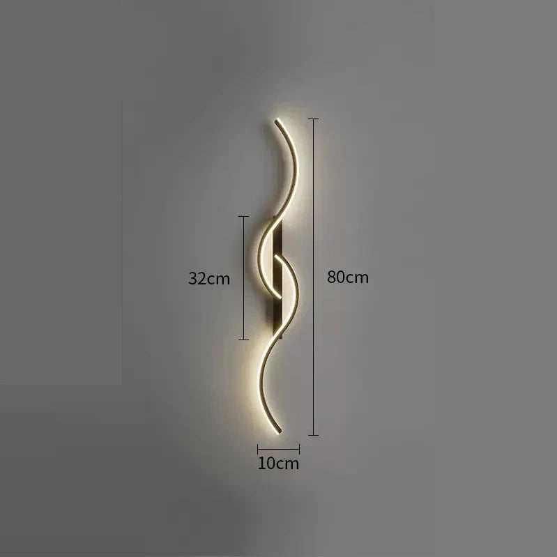 Black Wave Wall Lamp