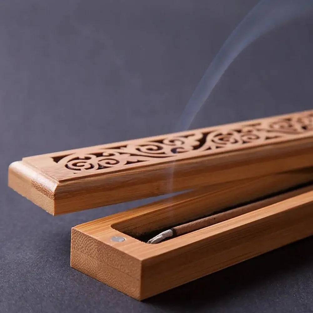 Natural Bamboo Incense Burner With Laying Plate