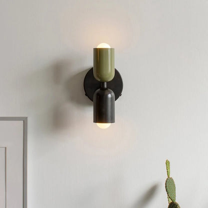 Minimalist Nordic Duo Color Black Double Head Wall Sconce