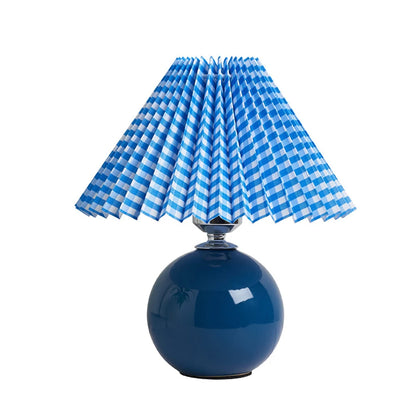 Modern Blue Vintage Pleated Table Lamp