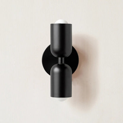 Minimalist Nordic Duo Color Black Double Head Wall Sconce