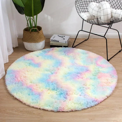 Super Soft Plush Round Rug Mat Fluffy White Carpets For Living Room Home Decor Bedroom Kid Room Decoration Salon Thick Pile Rug