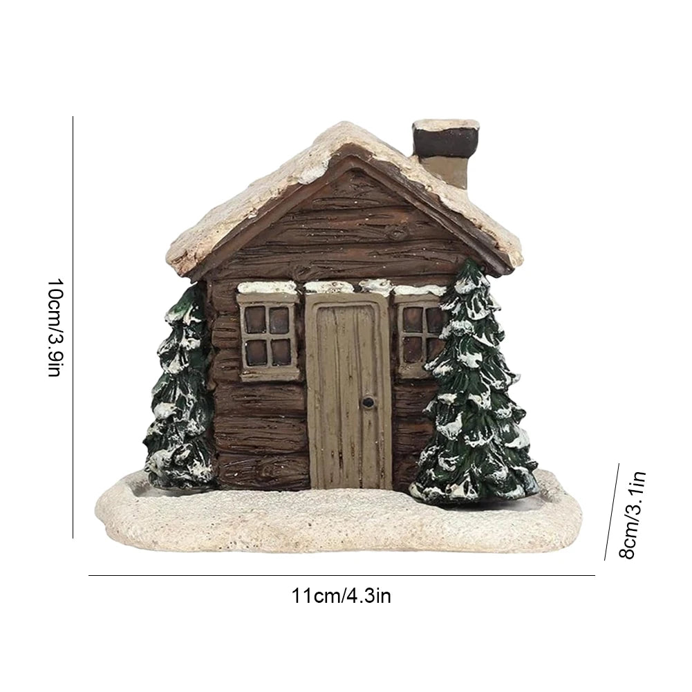 Handmade Gingerbread House Incense Burner Resin Craft Christmas Chimney Log Cabin Incense Burner for Table Centerpiece Decor