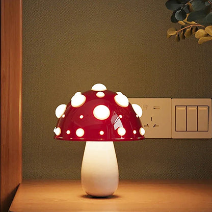 Fly Amanita Mushroom Lamp White Base