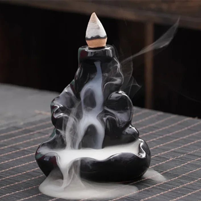 Black Mountains River Ceramic Back Flow Incense Holder