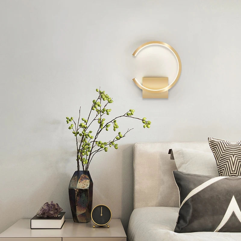 Nordic Double Round Solid Color Wall Lamp