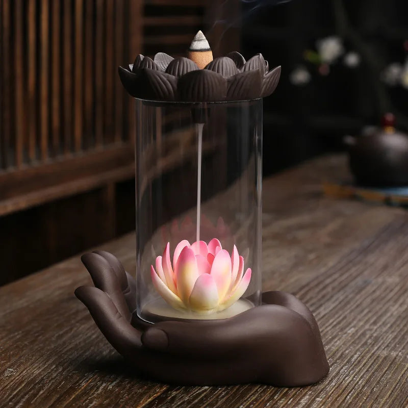 Handmade Ceramic Incense Burner Smoke Waterfall Backflow Incense Burner Living Room Incense Holder Feng Shui Decoration