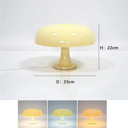 Solid Color Mushroom Table Lamp