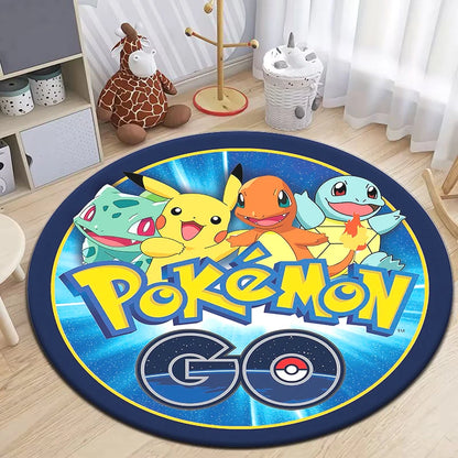 Pokemon Cartoon HD Printed Round Carpet Dropshipping Rug for Living Room Area Rug Large Pet Mat Soft Circle Rugs Room Carpet