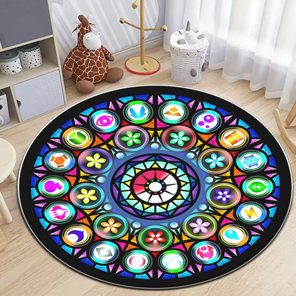 Pokemon Cartoon HD Printed Round Carpet Dropshipping Rug for Living Room Area Rug Large Pet Mat Soft Circle Rugs Room Carpet