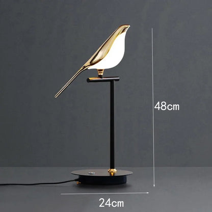 Modern LED Gold Magpie Bird Ceiling Chandelier for Dining Room Ring Light Pendant Lamp Decorative Lighting Lustre Drop Shipping