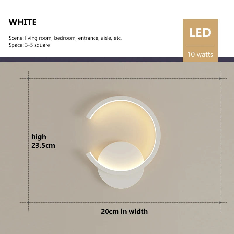 Nordic Double Round Solid Color Wall Lamp