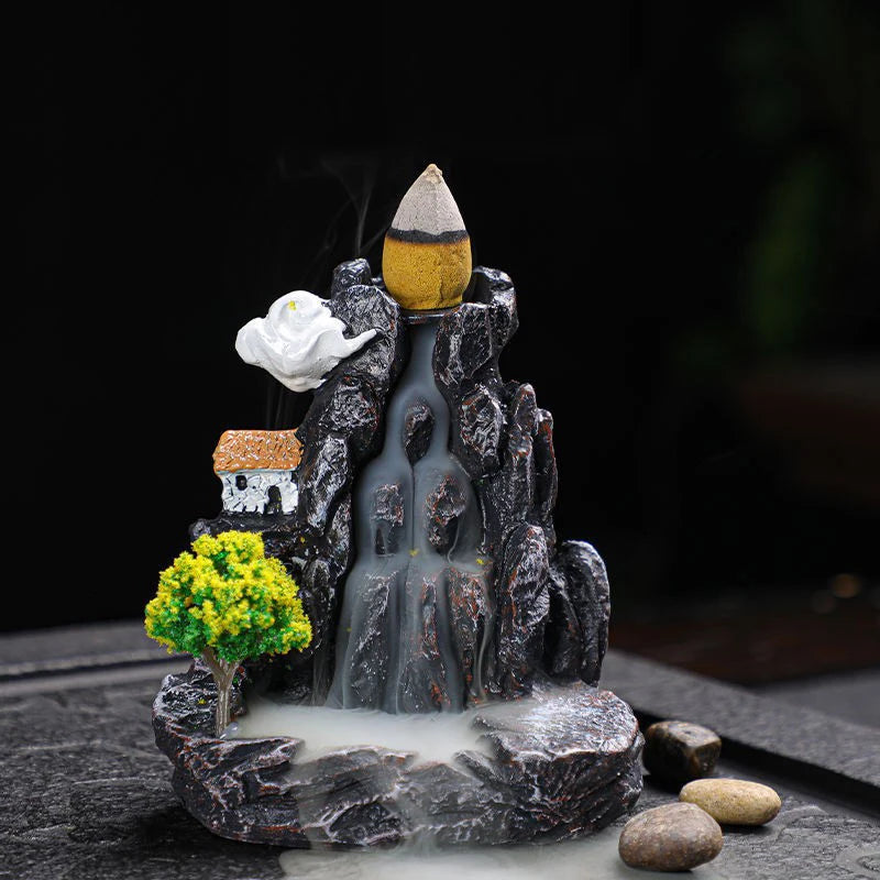 Janpanese Mountains BackflowWaterfall Incense Burner Aromatherapy Ornament