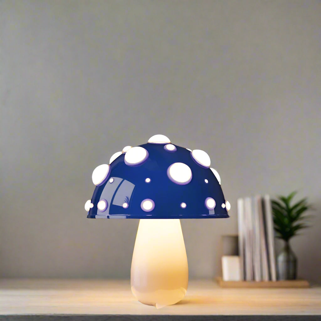 Fly Amanita Mushroom Lamp White Base