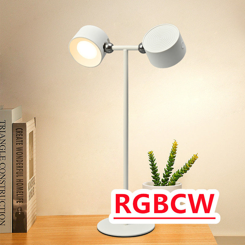 360 Rotation 2-in-1 Double Heads Battery-Powered Table Lamp