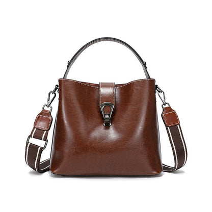 Retro Women's Autumn And Winter Bucket Bag Shoulder Messenger Bag