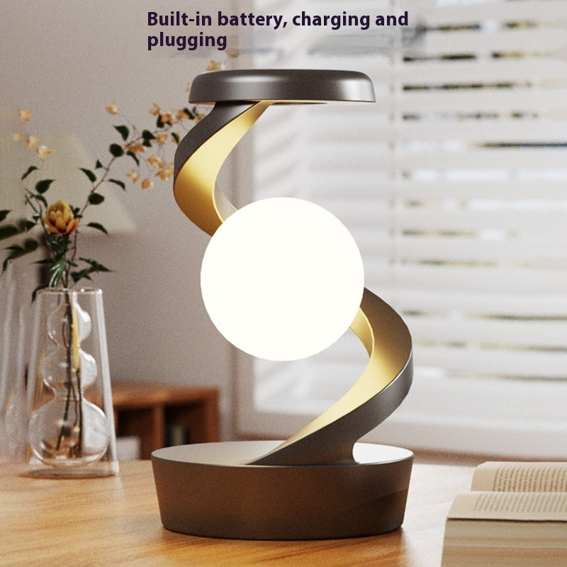 2-in-1 Rotating Moon Lamp with Wireless Charging