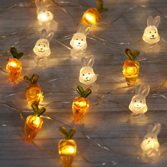 White Easter  Bunny Waterproof Decorative Lights