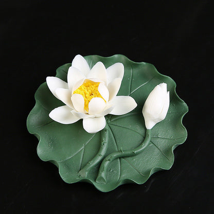 Lotus Flower Incense Holder Ceramic Ornaments Large