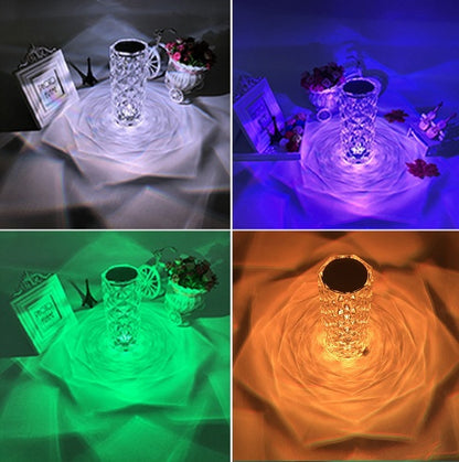 Rechargeable Acrylic Crystal Table Lamp for Bedroom and Bedside