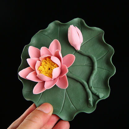 Lotus Flower Incense Holder Ceramic Ornaments Large